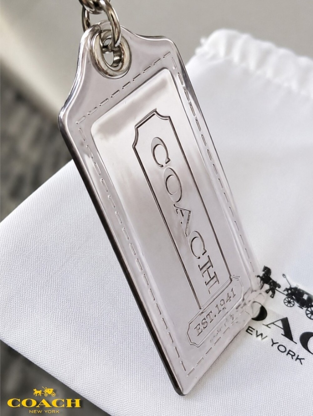 Coach XL Clear Acrylic Hang Tag